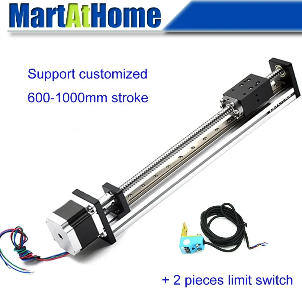 trilho de guia linear para pecas impressora 3d haste roscada parafuso de esferas modulo linear motor de passo kit braco robotico 9001000 mm sfu1610 01