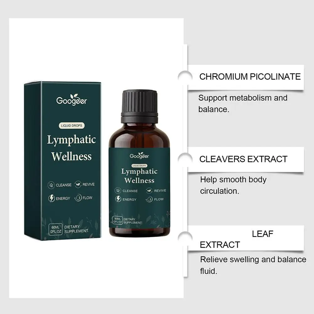 Daily Gentle Herbal Lymphatic Health Support Drops Promoting Healthy Circulation Body Lightness Fast Acting Detox Drops