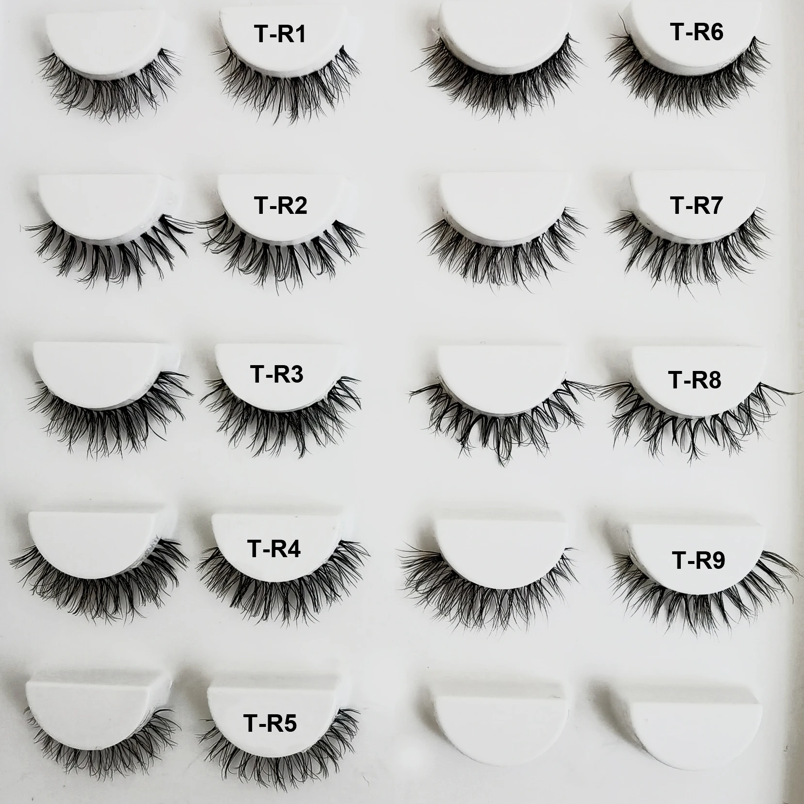 한국 메이크업 짧은 밍크 속눈썹, 수제 투명 밴드 속눈썹, 자연스러운 인조 속눈썹, 대량 속눈썹, 10-12mm