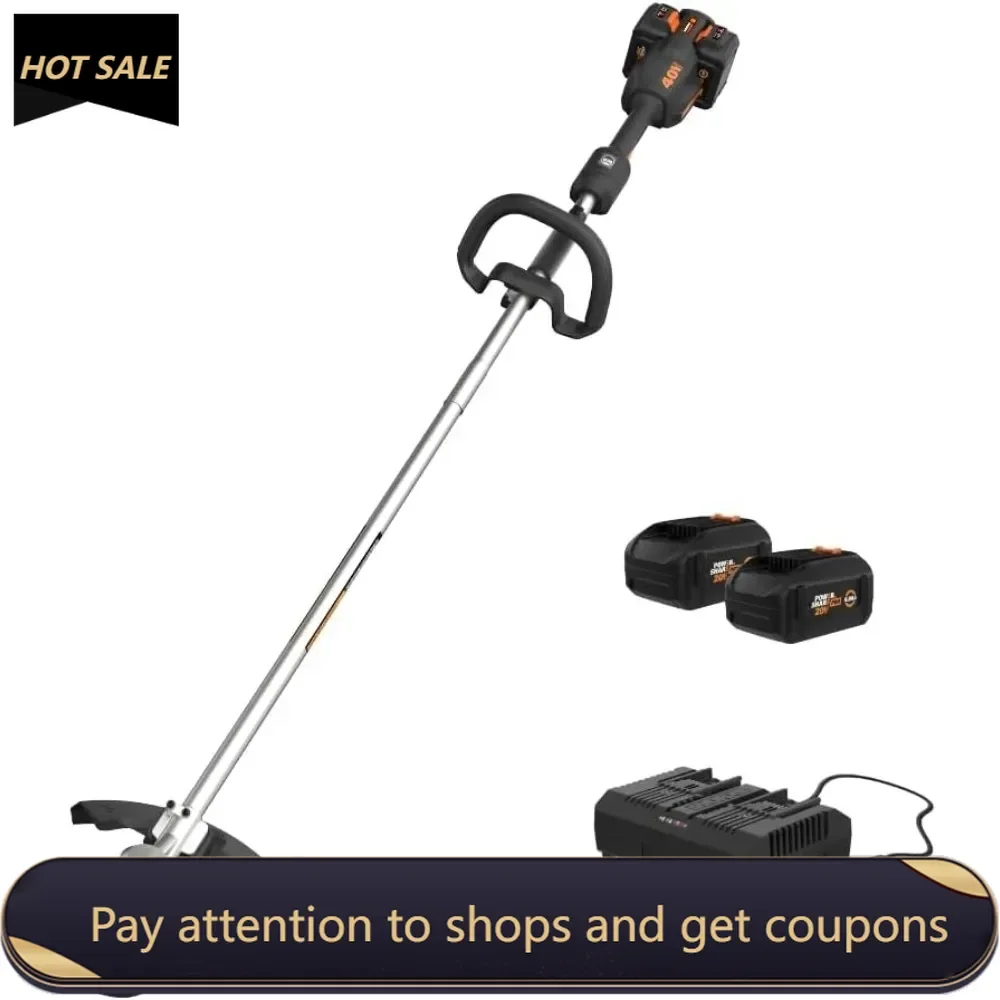 

Powerful Grass Trimmer With Dual-Exit Bump-Feed Head Charging Mowers Nitro 40V 15" Cordless String Trimmer With Brushless Motor