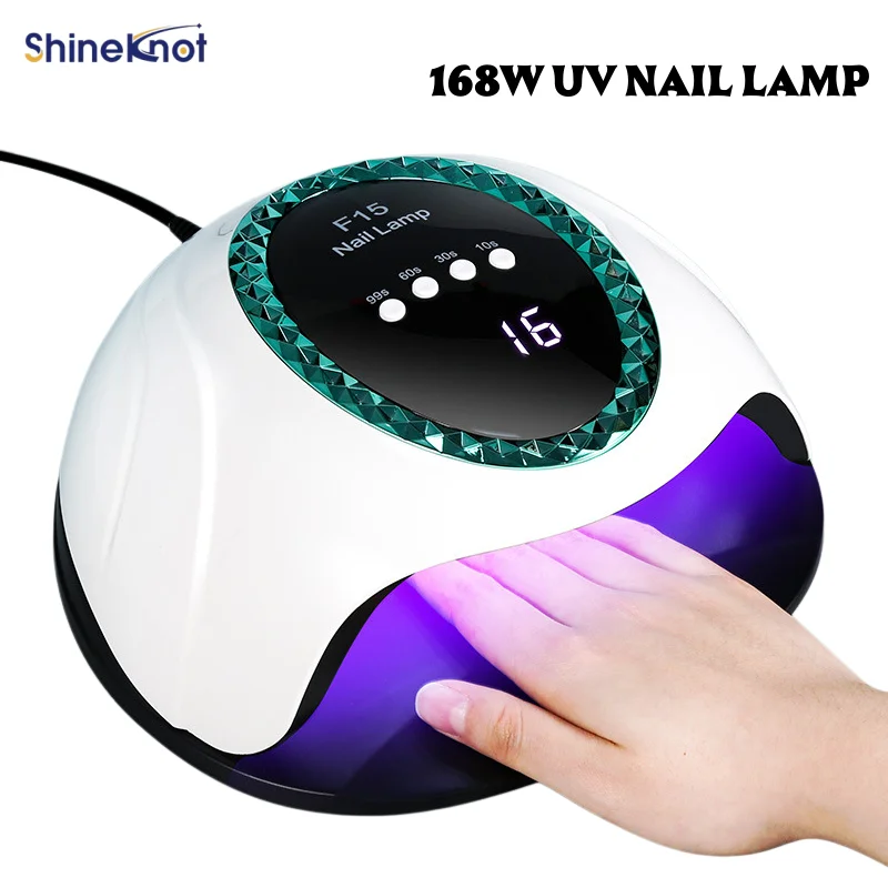 SHINEKNOT 168W Nail Lamp Instant Curing UV Gel Nail Art Lamp LED High-Power Gel Polish Curing Machine Smart Sensor Nail Salon