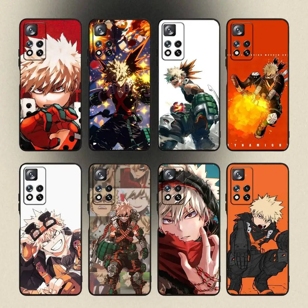Funda de teléfono Bakugo My Hero Academia para Samsung Galaxy A 91,80,73,72,53,52,51,22,5G,Plus,J,Note, funda negra suave