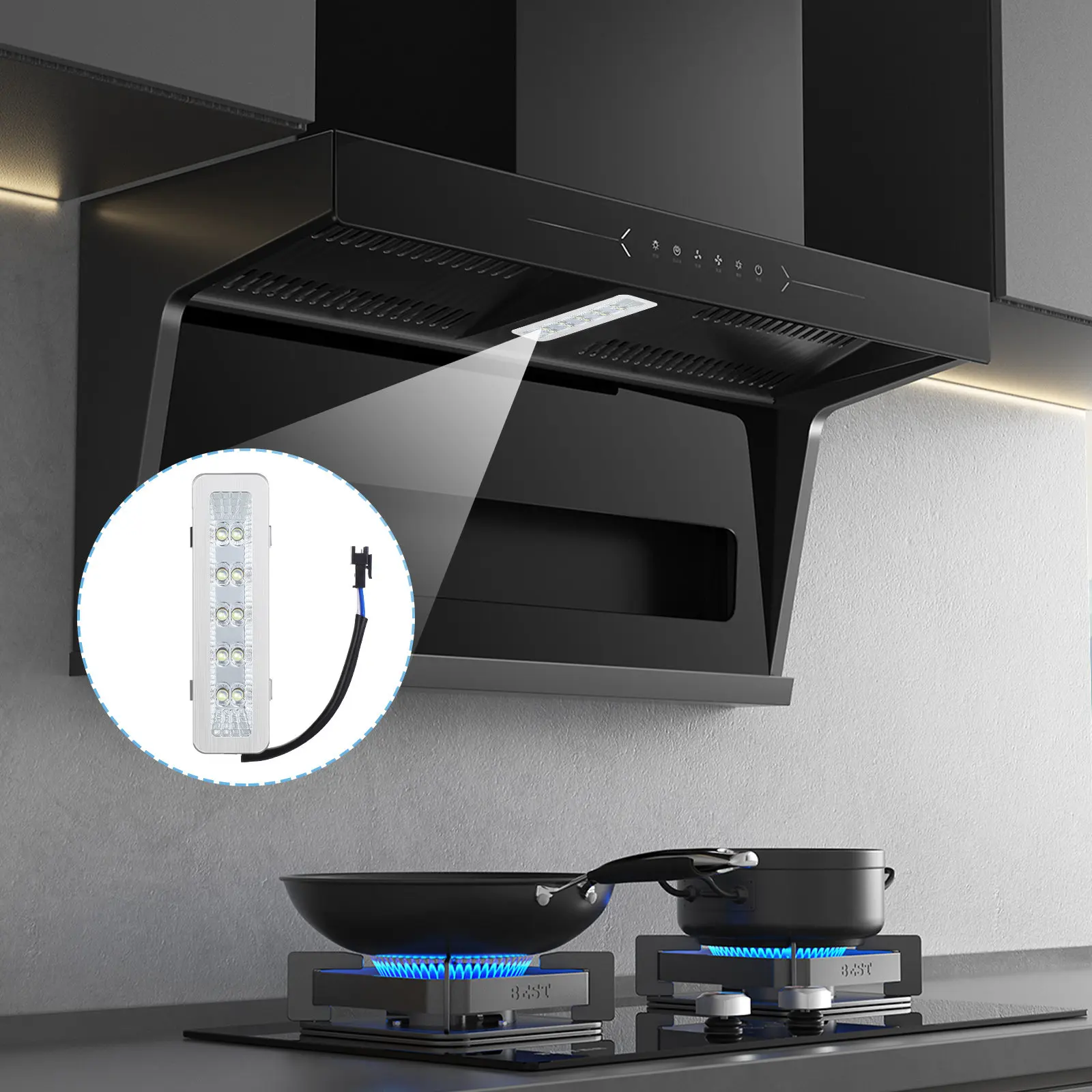 

Rectangle LED Range Hood Bulb Dual Row Light Replacement Cooker Hood Lamp Over Stove Lighting Fixture for Kitchen