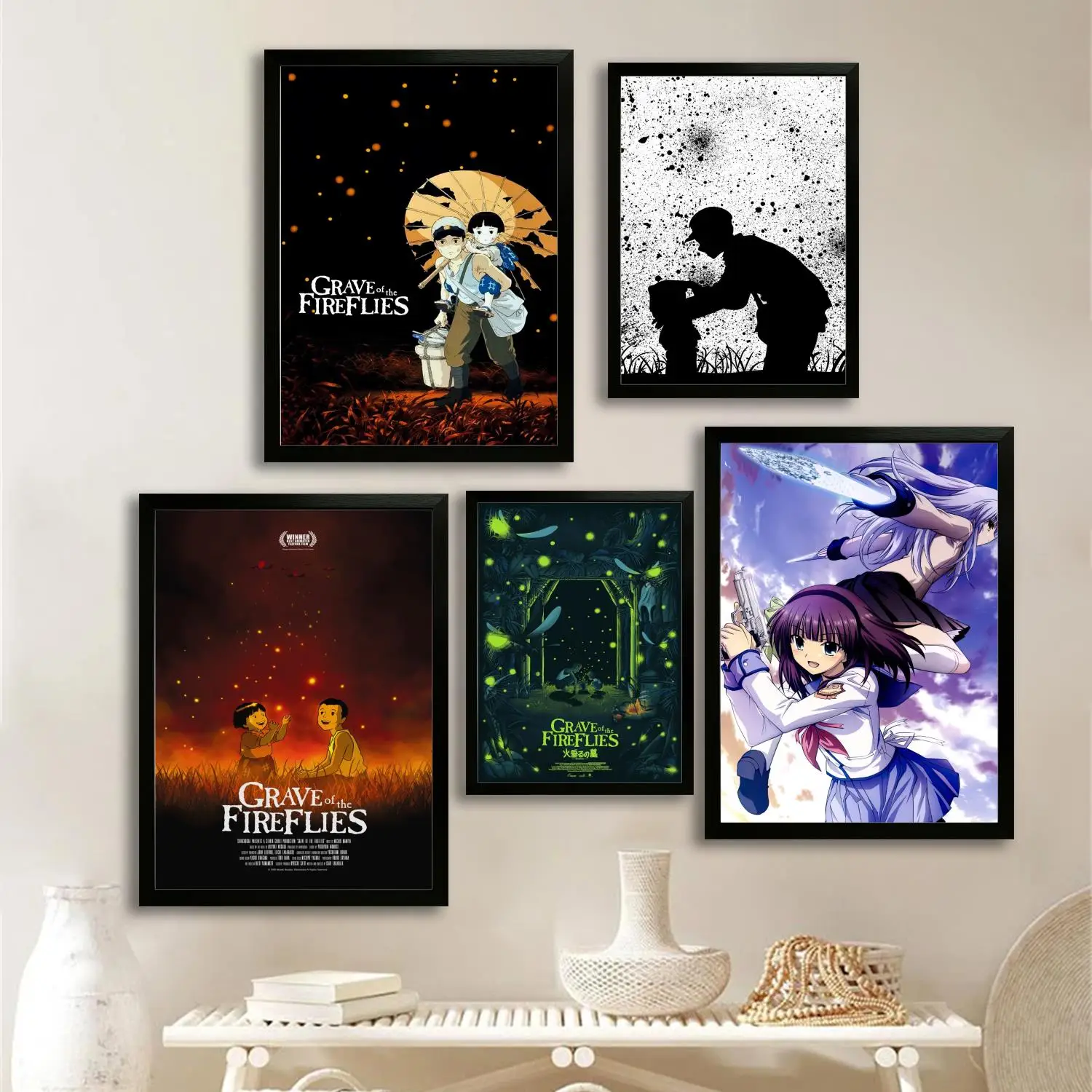 Grave Of The Fireflies Canvas Art Poster and Wall Art, Picture Print, Modern Family, Bedroom Decor, Posters,Decorative painting