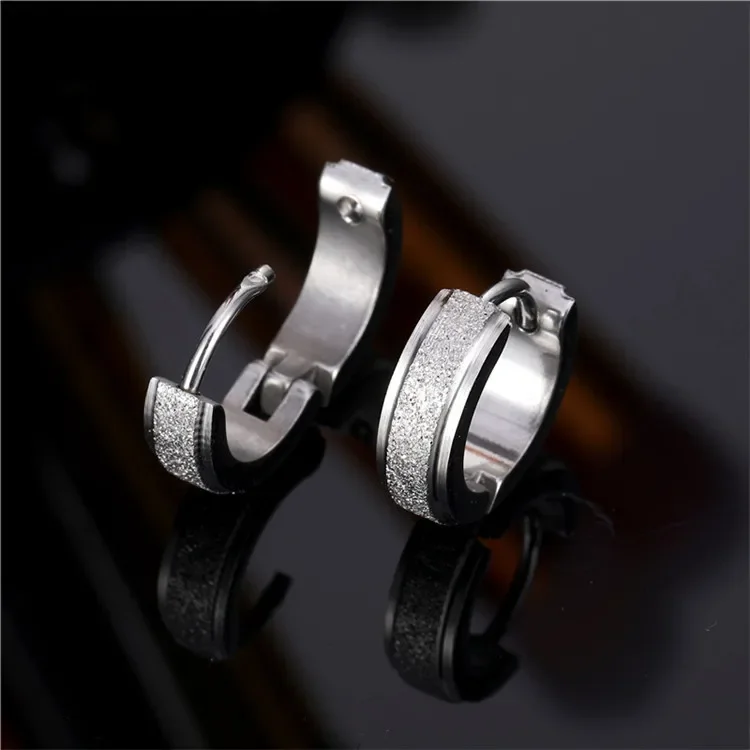 Huggie Hoop Earrings For Men Women Black Punk Stainless Steel Titanium Small Circle Round Gothic Fashion Piercing Jewelry Gifts