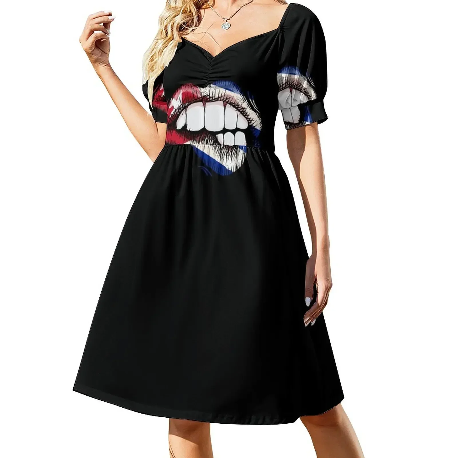 Sexy Biting Lips Cuba Flag Cuban Love Sleeveless Dress dresses women summer 2025 womens dress sexy dress for women