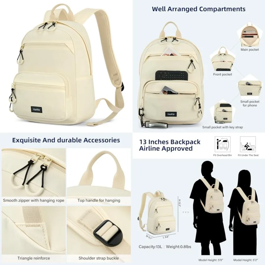 

Carry On Travel Backpack For Men Women, Small Mini Work Bag Personal Item Backpacks, Camping Back Pack Lightweight Hiking Daypa