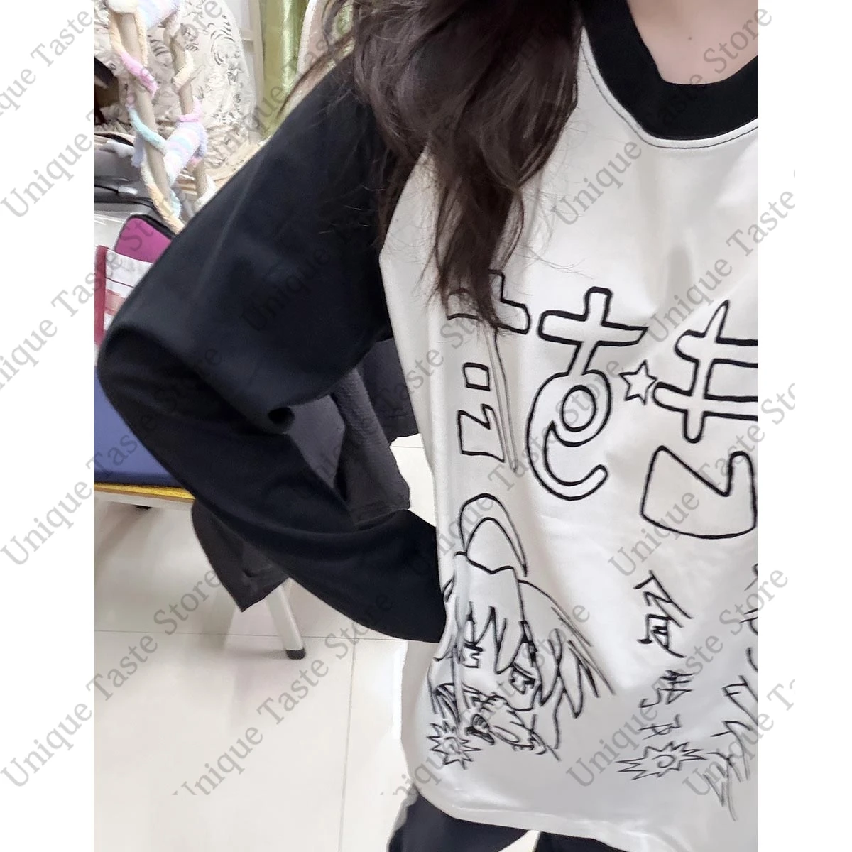 Lucky☆Star T Shirt Cartoon Lucky Star Izumi Konata Print T-shirt Otaku Fashion Summer High Quality Cotton Long Sleeve Tee Tops