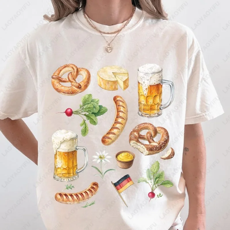 Oktoberfest Beer Vintage Men Women Tees Rustic German Festival Retro Pub Style Fall Drinking Graphic Tshirt Oktober Cotton Tops