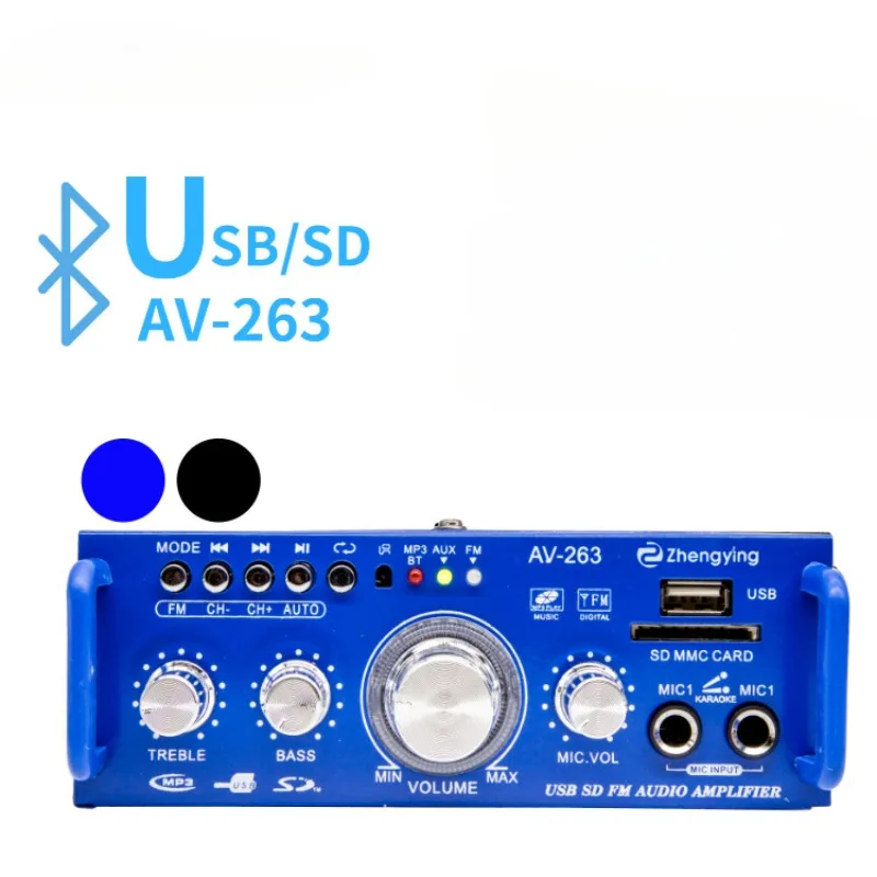 KTV Home Bluetooth Power Player SD USB Plug-in Truck HIFI Speaker High-power AV-263 Power Amplifier