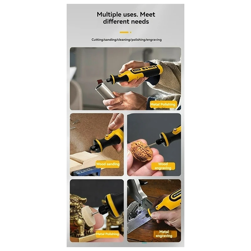 ABCA-7.2V Cordless Drill Grinder, Micro-Type Rotary Tool Engraving Machine, Electric Grinder, Engraving Machine Set