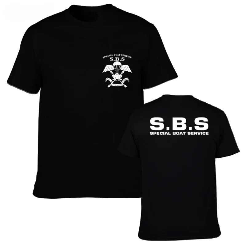 heavyweight Informal SBS Special Boat Service United Kingdom Special Forces Army Sas Black T-shirt Mens Harajuku Cotton Tee