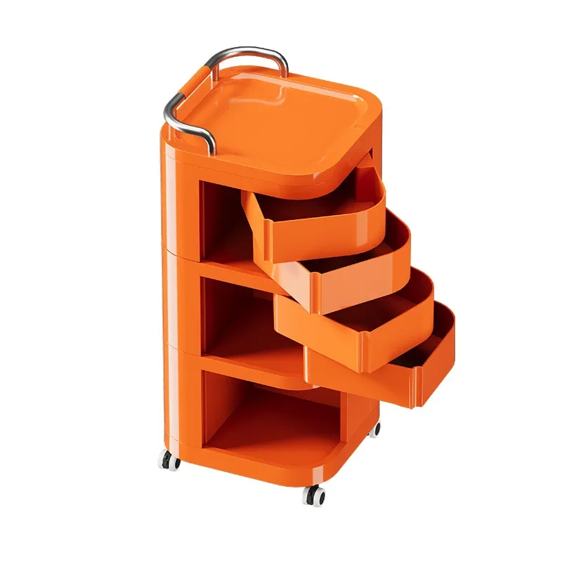 

Cart Shelf Cosmetics Rotary Storage Cabinet Multifunctional Snack Storage Rack Movable Bedroom Bedside Table