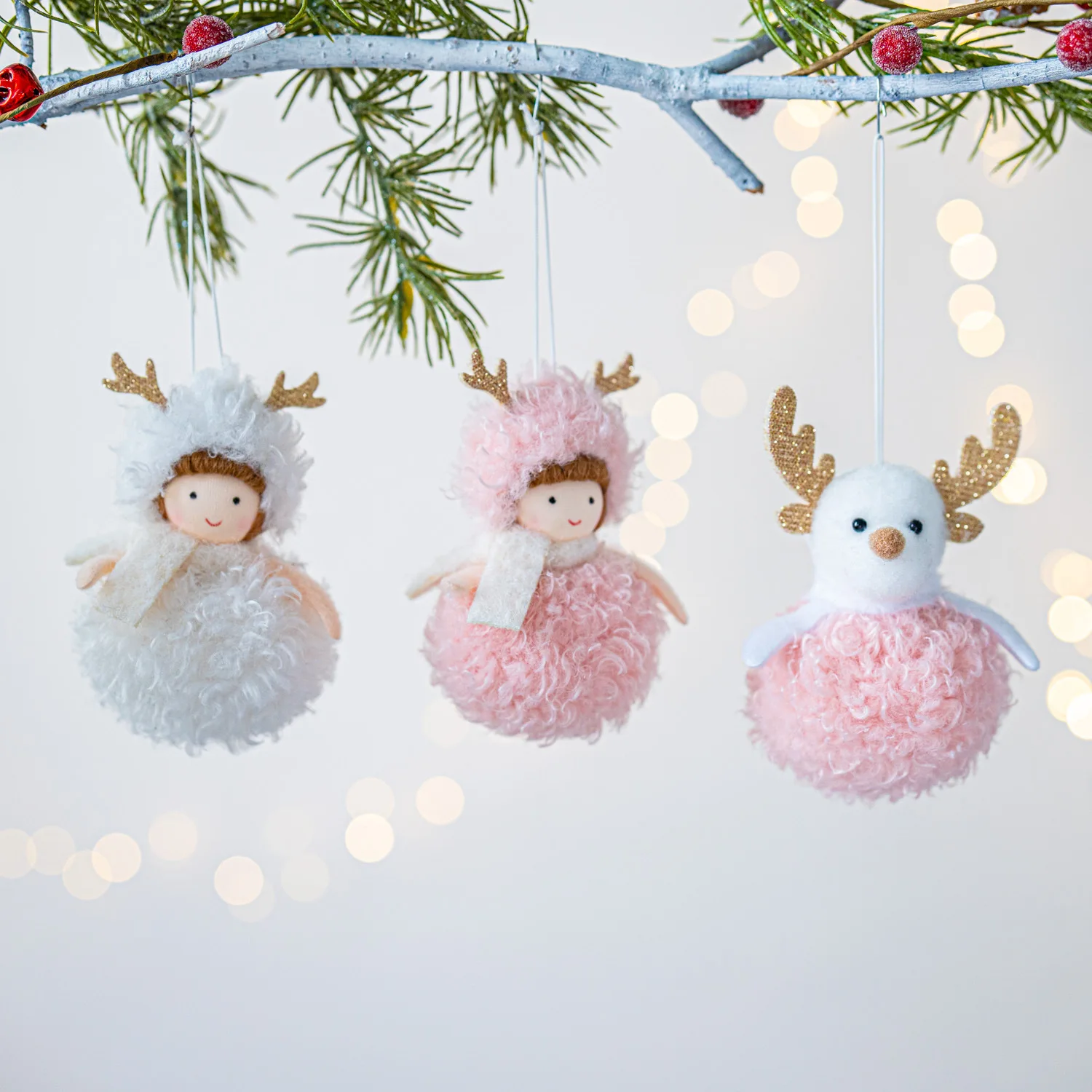

2Pcs Christmas Decorations ins Cute Ballet Girl Doll Plush Angel Doll Pendant Christmas Ornament