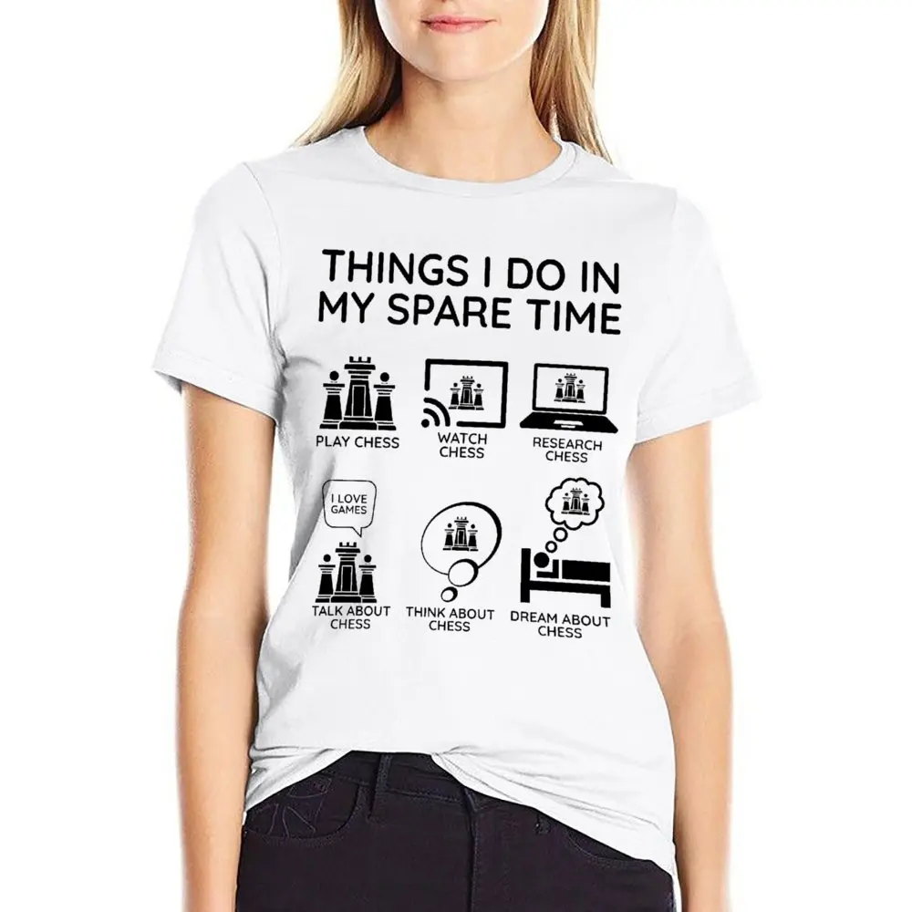 Things I Do In My Spare Time Chess Player  (3) Tees Casual Graphic T-shirt Fresh  Sport   Home