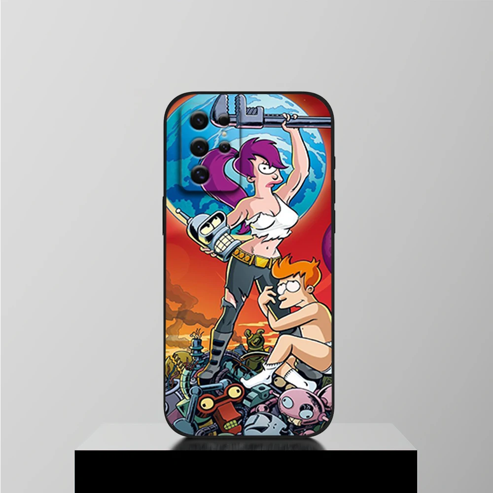 Cartoon F-Futurama Phone Case For Samsung S22 S23 A73 A72 A71 A54 A53 E ULTRA Black Soft Shell