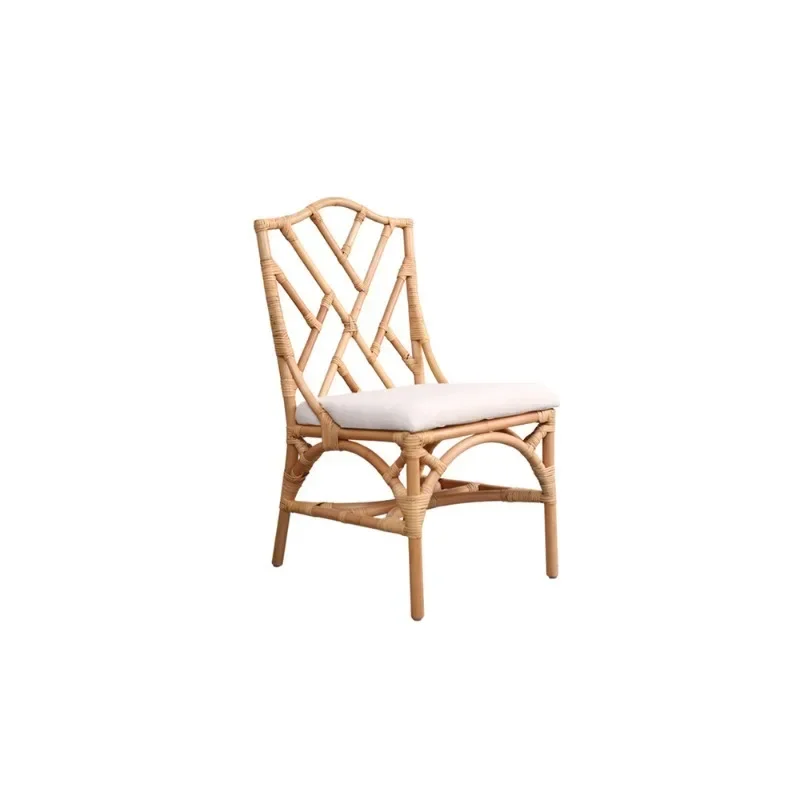 

casual retro chair real woven armrest with backrest balcony geometric chair