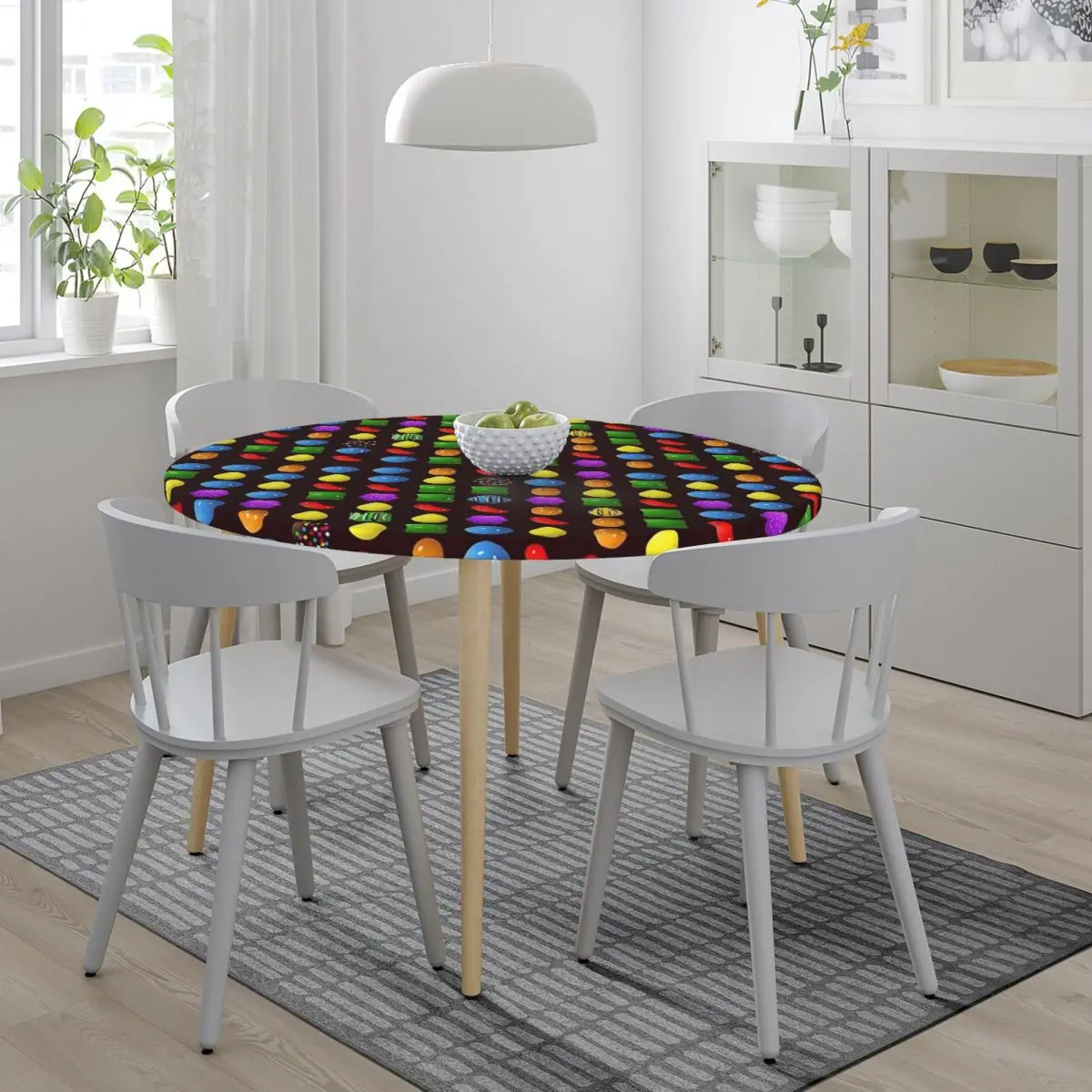 New Candy Crush Saga Waterproof Round Tablecloth Oilproof Table Cloth for Kitchen Events Dining Table Cover
