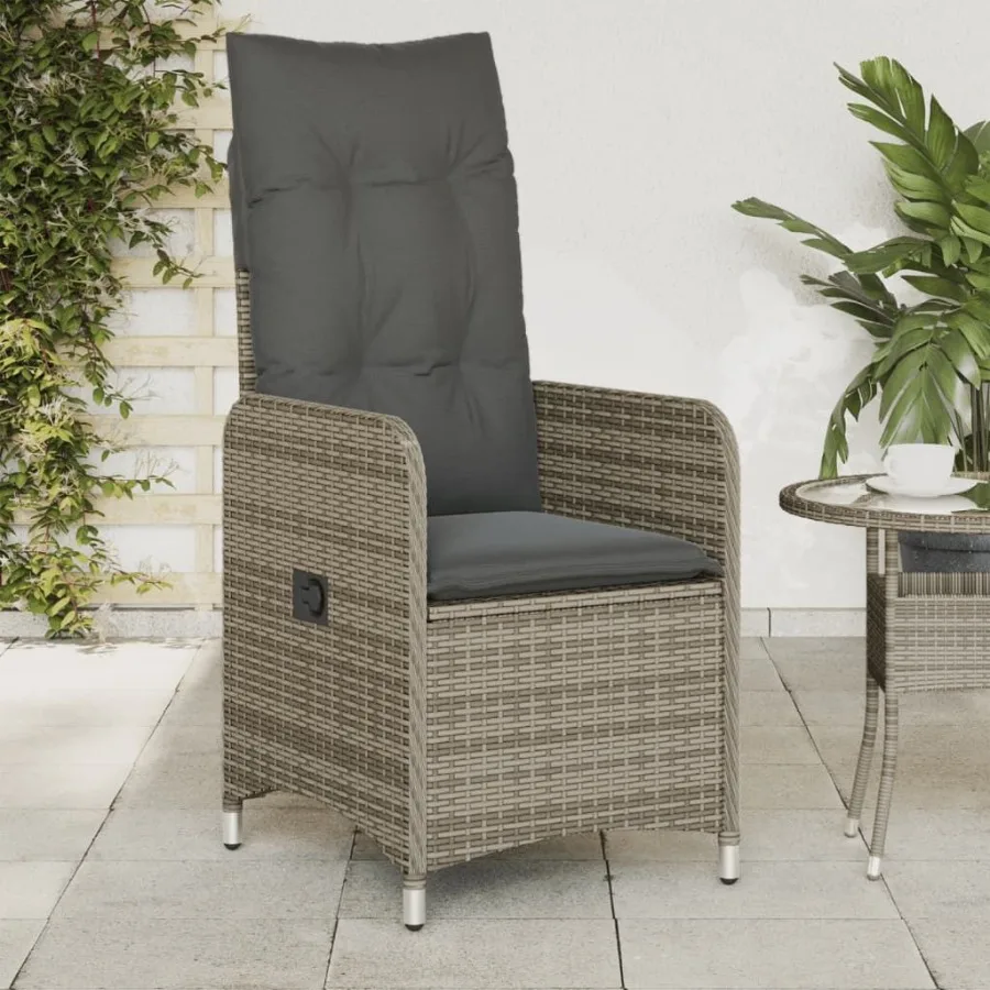 

Reclining Garden Chair Set of 2 Grey Dark Grey