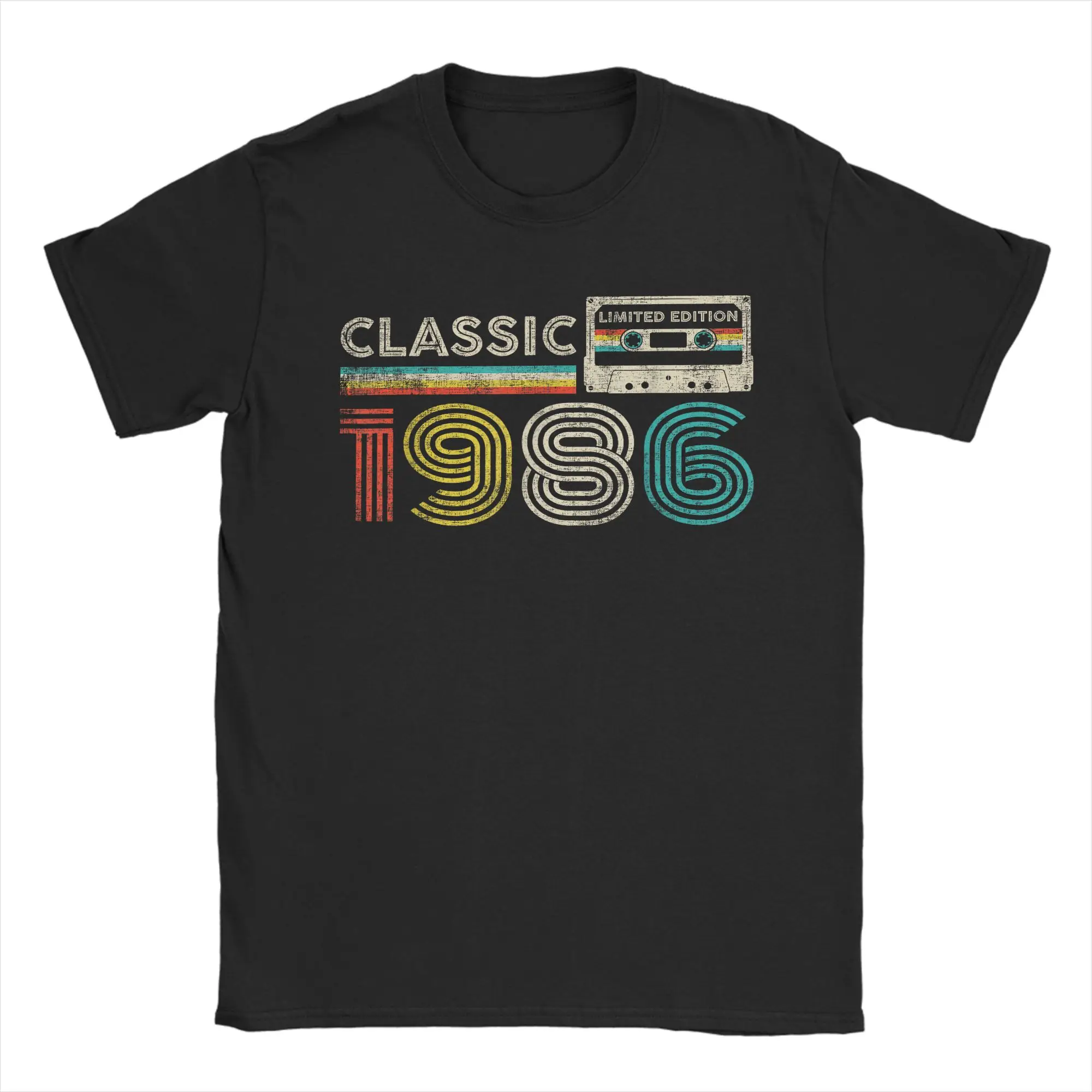 

Classic 1986 Vintage 1986 Cassette Tape Men's T Shirt Novelty Tee Shirt Short Sleeve O Neck T-Shirts Cotton Printed Clothing