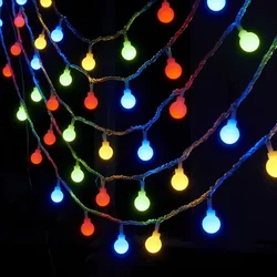 クリスマスと結婚式のためのLEDストリングライト,10m,20m,220V,電球,防水,屋外