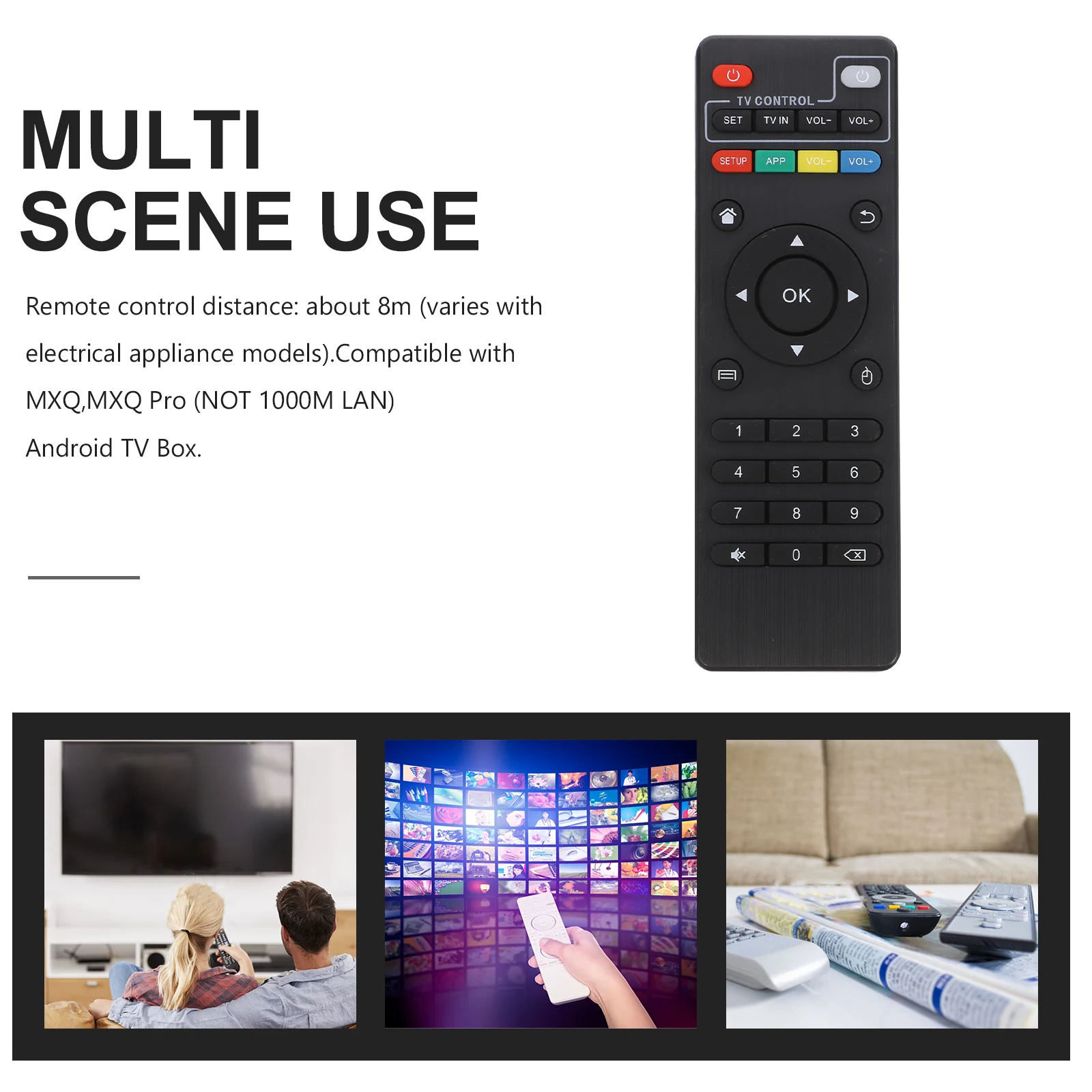 

Universal Remote Controller Compatible With Mxq-4K Pro 31 Keys 8M Control Distance Energy Saving For Old New Tvs Remote