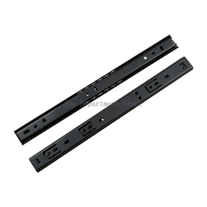 Home hardware 2710 cold-rolled steel two-section guide rail home hotel cabinet thickened mute two-section drawer slide rail