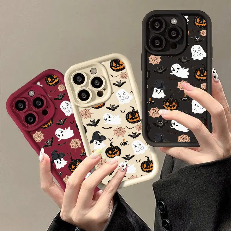 Halloween Fasion Phone Case for iPhone 11 12 MINI 13 14 15 16 PRO MAX PLUS Shockproof Silicone Soft Cover Coque Funny  Shell