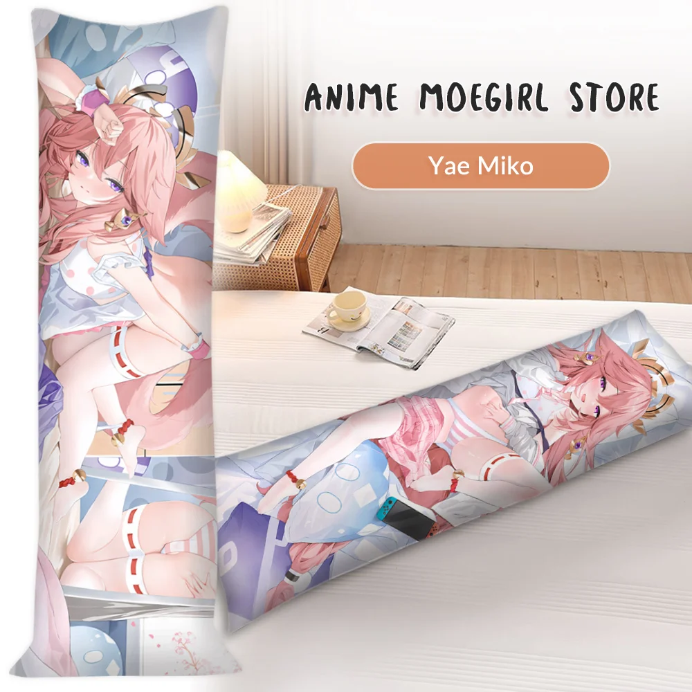 

Anime Yae Miko Cartoon Fullbody Dakimakura Pillowcase Life Size Cover Hugging Fullbody Otaku Cushion Cover Sleeping Pillowcases