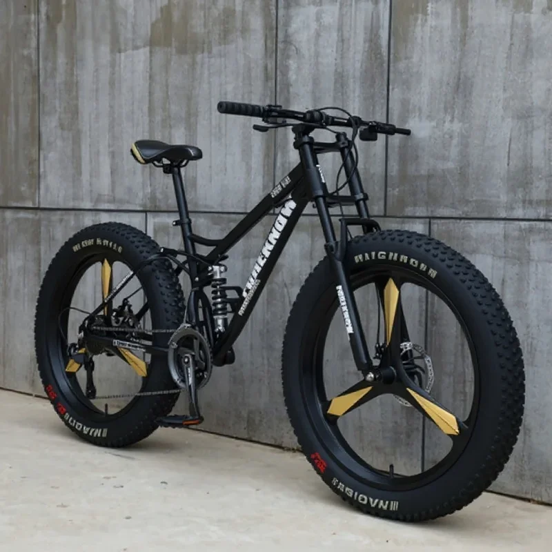 

Black Ultra-Wide 4.0 Tire Mountain Bike - Three-in-One Wheel Variable Speed Off-Road Shock-Absorbing Adult Bicycle