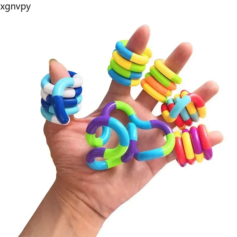 Muslimtangle Rope Twist Fidget Toy Rrainbow Circle Sensory Autism Therapy Jouet Anti Stress Enfant Juguete Antiestres niecos