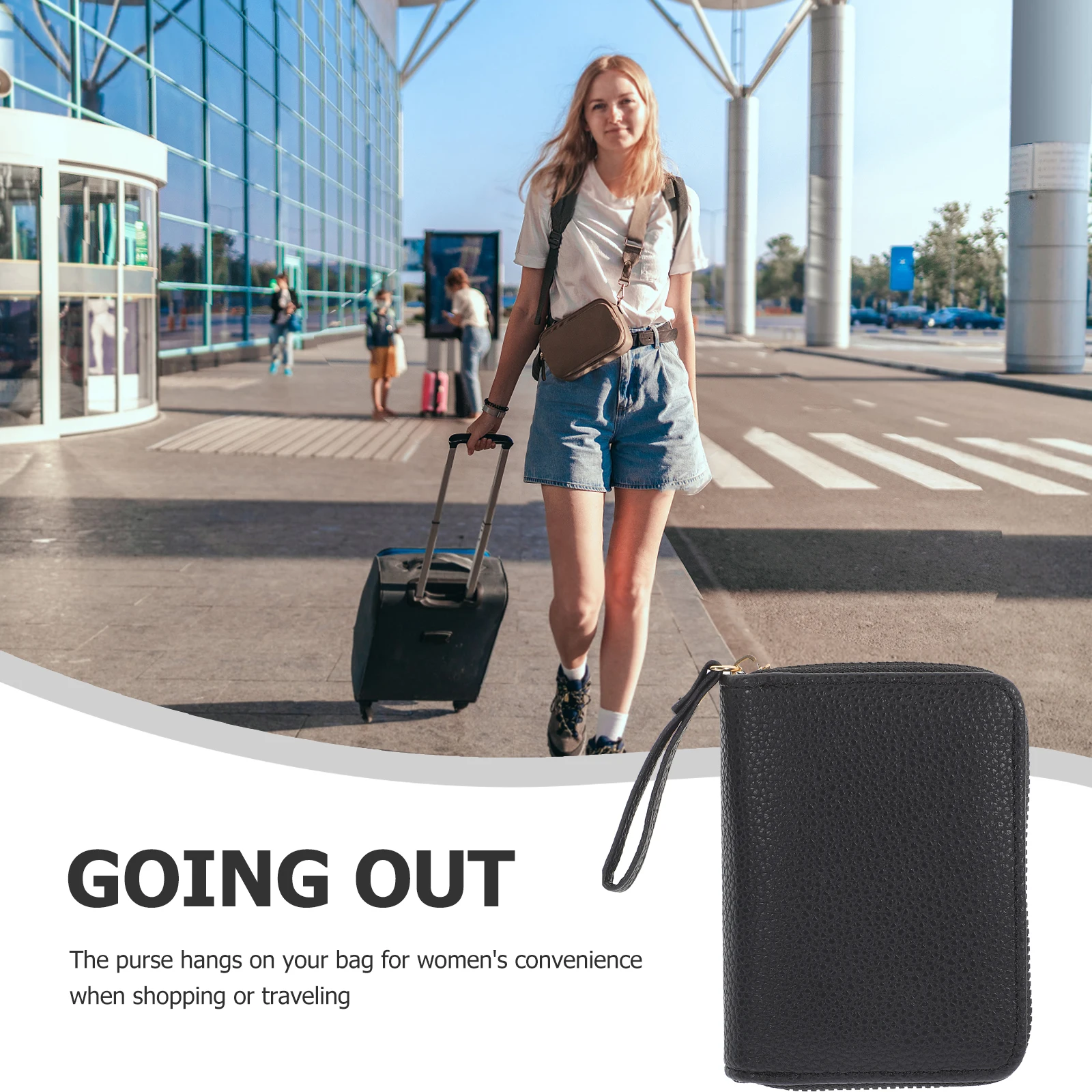 

ID Card Cover Bills Zipper Holder High Capacity Purse Wallet Organizer for Women