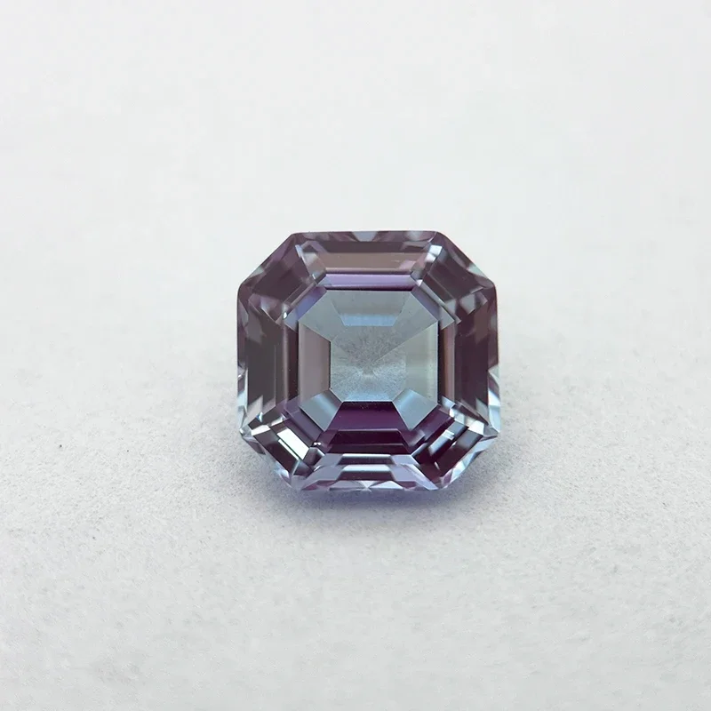 Lab Grown Alexandrite Stone Asscher Shape Purple Color Charms Beads Selectable Certificate for Diy Jewelry Making Materials