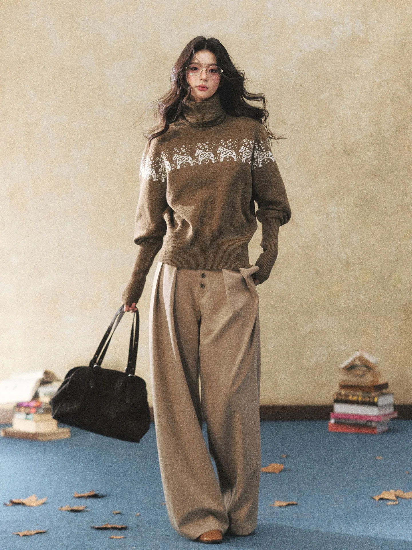 Khaki Loose Wide Leg Casual Pants Women's Straight Cut Drapey Comfortable Commute Trousers Versatile Casual Fashion 7Shiftin