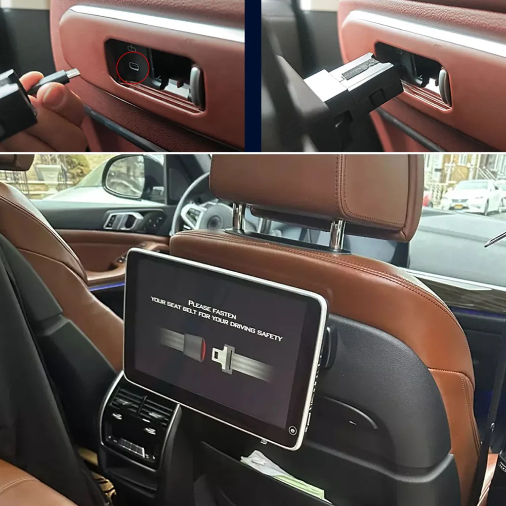 11.6 Inch Android 12 Car TV Screen Headrest With Monitor For BMW X5 G05 X6 G06 X7 G07 ALPINA XB7 Rear Seat Entertainment System