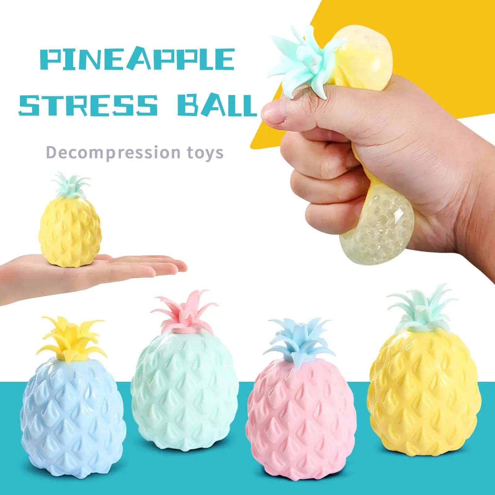 

Funny Decompression Vent Pineapple Squeeze Ball Gift Squishy Squeeze Stress Reliever Fidget Sensory Toys Simulation Fruit Food