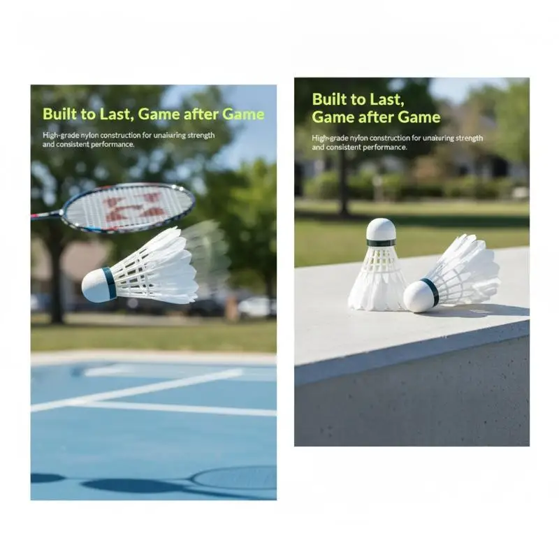 Badminton Balls Wear Resistant High Elasticity 3/6/12 Pcs Set for Home Courtyard Daily Practice Holiday Leisure Sports