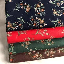 145x100cm Cotton Linen Printed Fabric Small Floral Cloth for Dresses Clothing DIY Handmade Sewing Retro Rural Style Fabrics