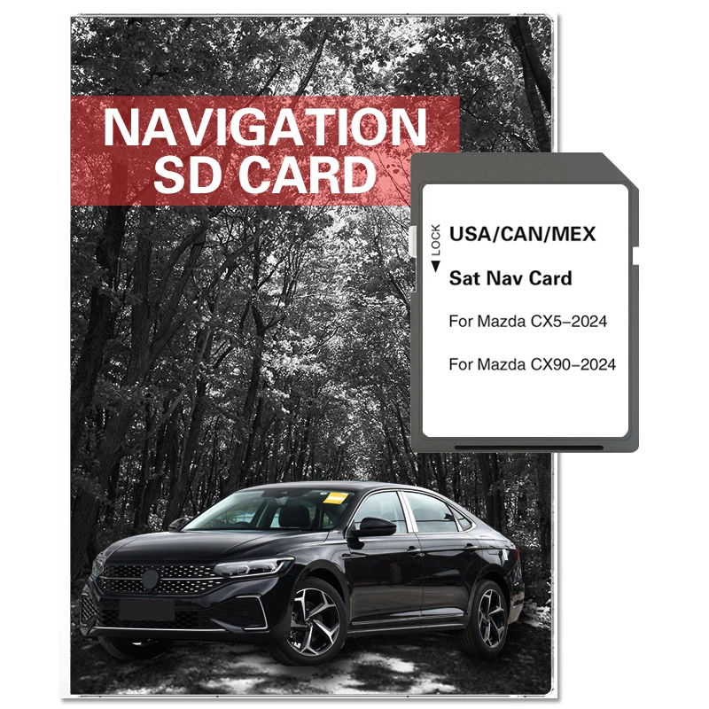 

2023 Version Navigation for Mazda CX-5 CX-90 Car GPS SD Card Update Maps Sat Navi System USA/CAN/MEX Maps Accessories