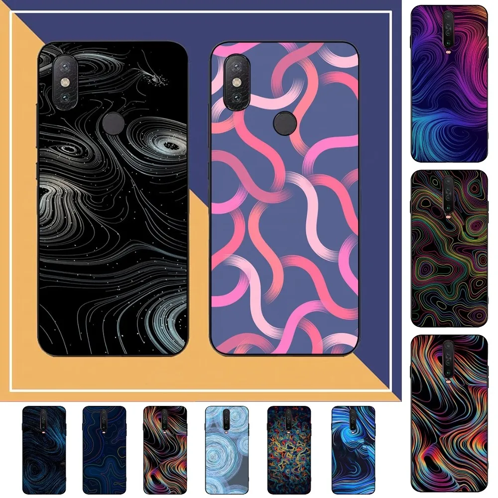 Abstract Colorful line Phone Case For Redmi Note 4 X 5 A 6 7 8 T 9 9S 10 11 11S 11Epro Poco M3 pro