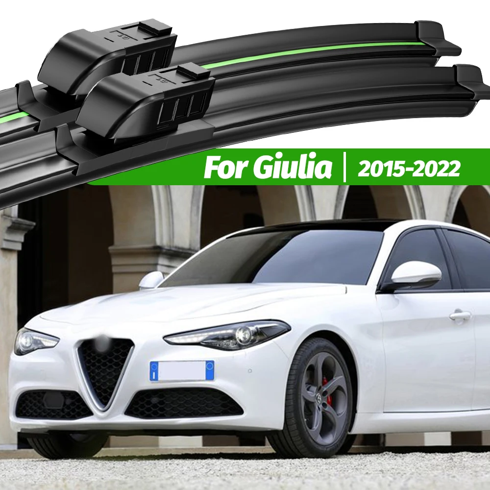 

For Alfa Romeo Giulia 2015-2022 2pcs Front Windshield Wiper Blades 2016 2017 2018 2019 2020 2021 Windscreen Window Accessories