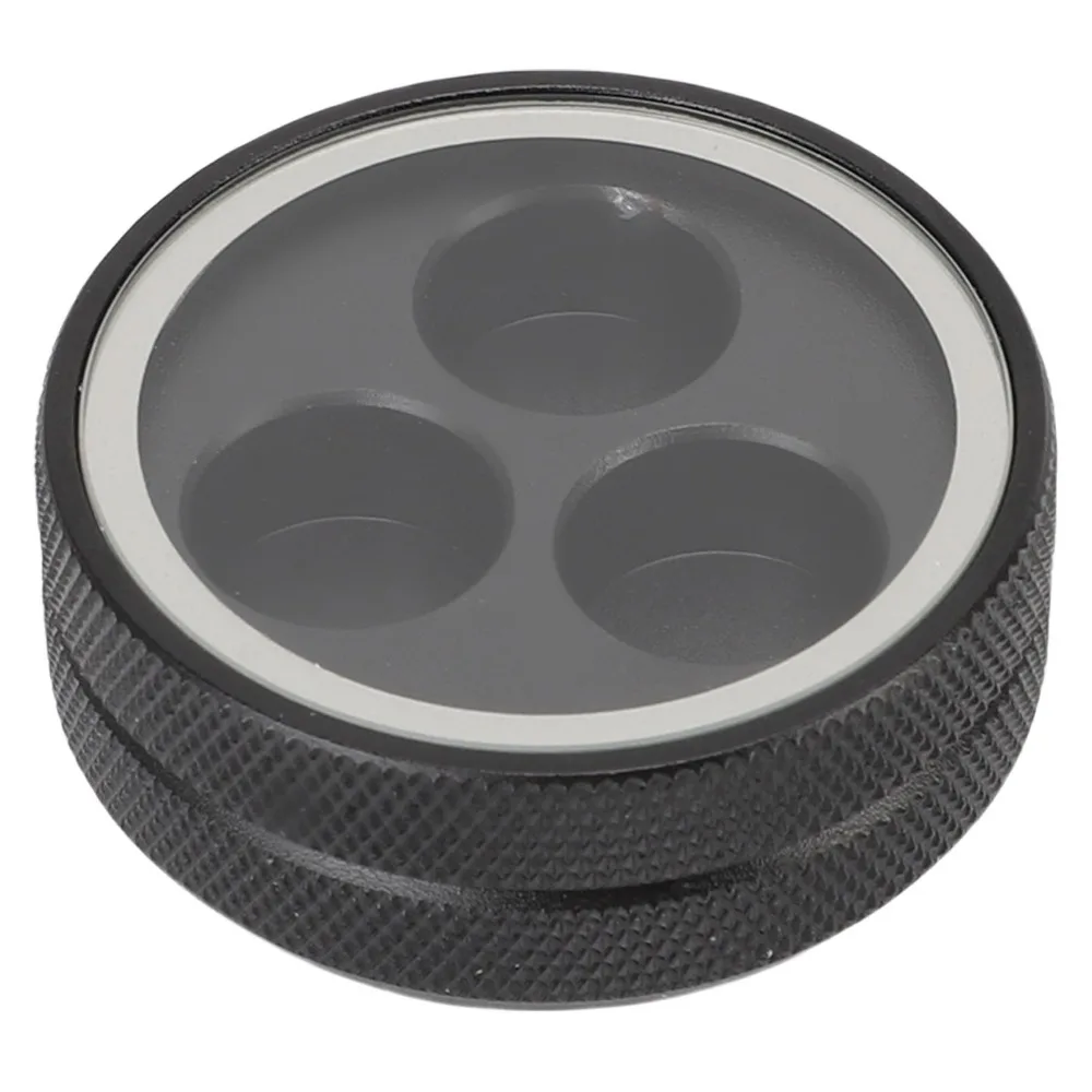 Aluminum Material Cue Tip Storage Box 3 Hole Design Portable Size Billiard Cue Tips Box Black Finish Knob Closure