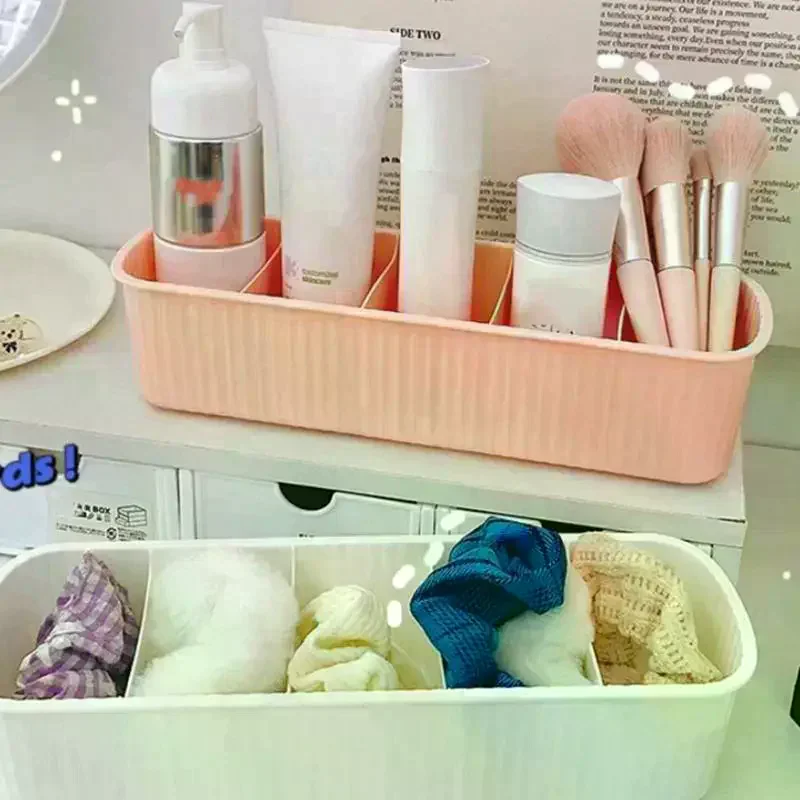 5 Grid Compartment Writing Case Durable Superposable Storage Baskets Multifunctional Large Capacity Commodity Shelf Stationery