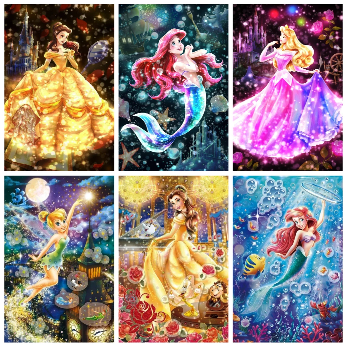 

Disney Rapunzel Elsa 1000 PCS Jigsaw Puzzles Challenging Family Activity Games for Gameroom Bedroom Livingroom