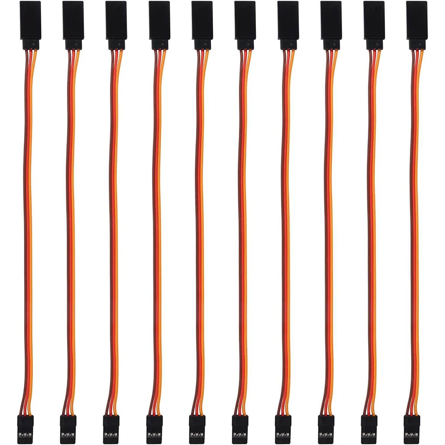 10Pcs 100/150/200/300/500mm 3 Pin Servo Extension Cable Cord Female to Male Wire Connector JR for RC Car Airplanes Helicopter