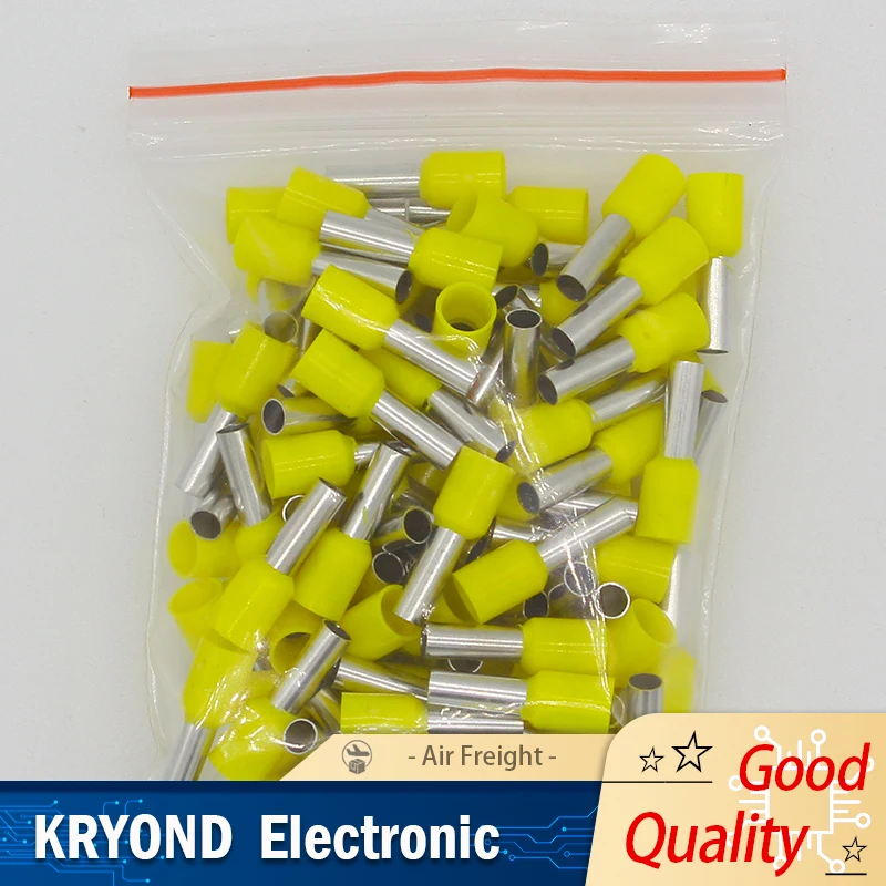 100PCS/Pack E4009 Tube Insulating Terminals 4mm² Cable Wire Connector Insulated Crimp Terminal Connector E-