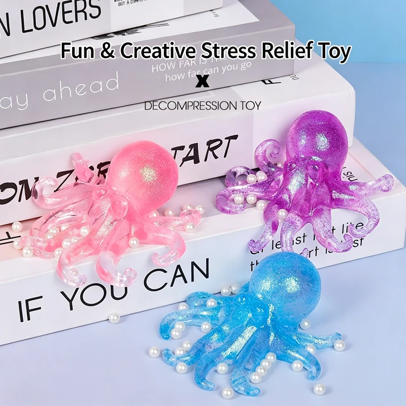 Octopus Squishy Toy Slow Rebound Super Soft Stress Relief Squeeze Toy Cute Aesthetic Fidget Toy for Anxiety Home Decor Adult