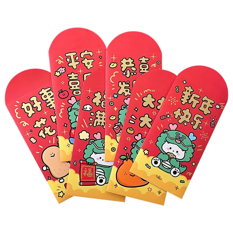 Cartoon Snake Pattern Money Envelope Blessing 2025 New Year Red Envelope Spring Festival Lucky Money Pockets