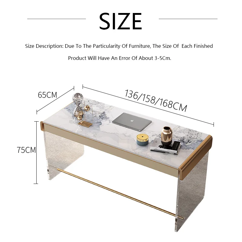 Modern Simple Stone Writing Desk Home Study Acrylic Desk Senior Light Luxury Computer Writing Desk