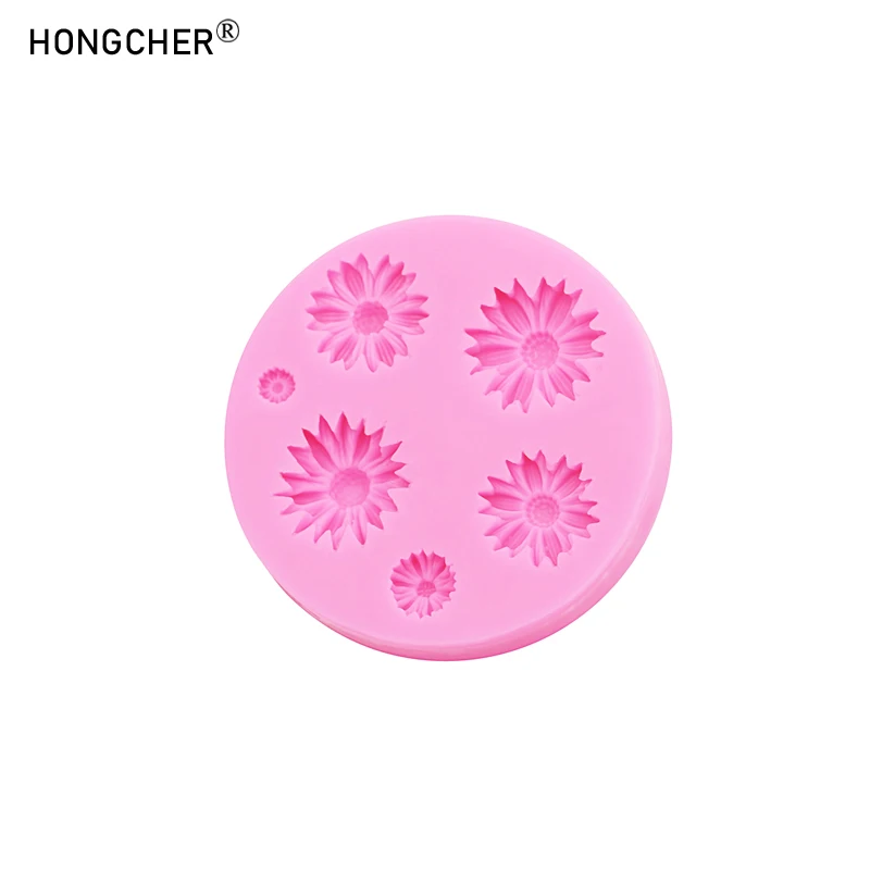 Daisy DIY headdress shoes resin jewelry accessories drip mold sunflower chocolate cake dessert decoration silicone molds